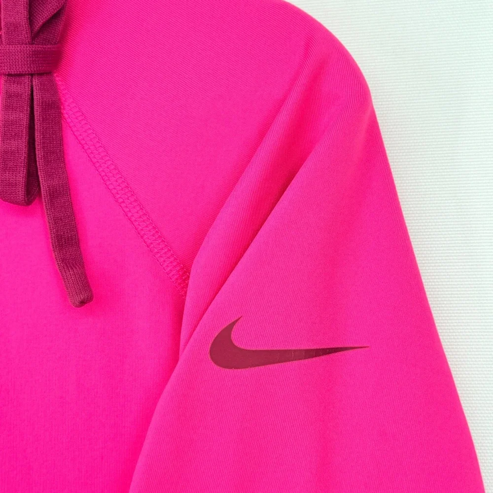 Nike Pro Cowl Neck Pullover Women Large Pink Dri-FIT Thumbhole Gorpcore Sporty